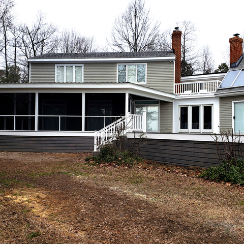 New screen porch and deck around pool
